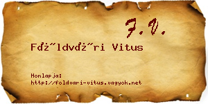 Földvári Vitus névjegykártya
